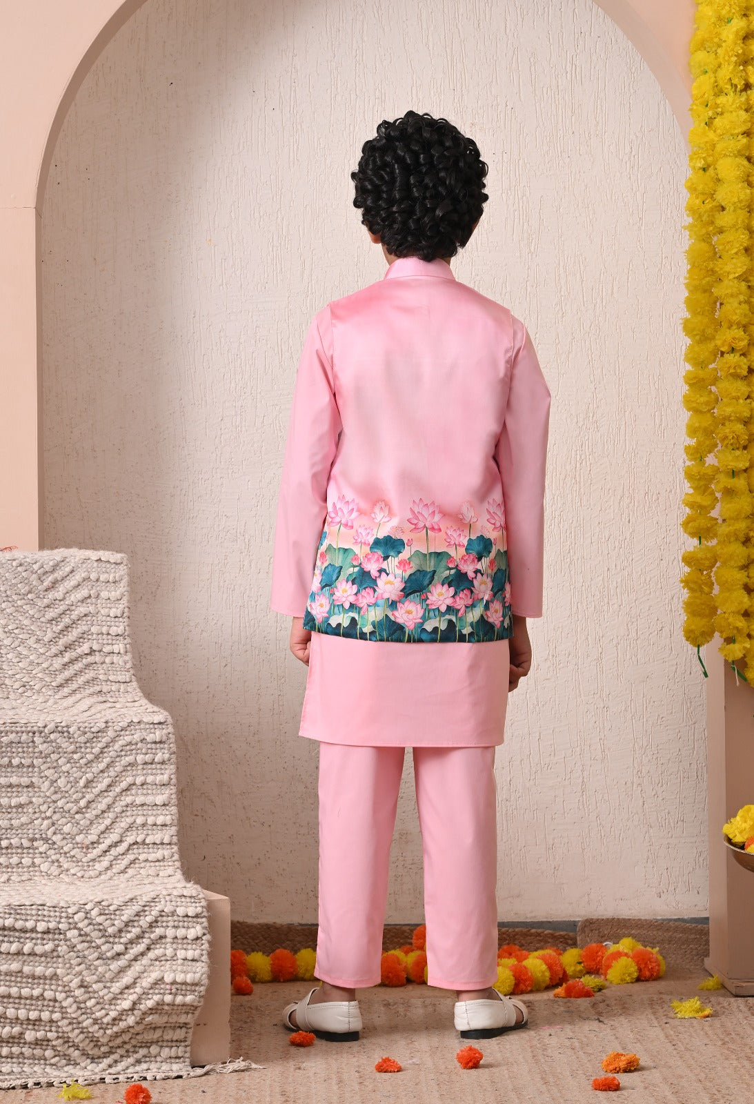 Kids Boys Ethnic Wear – Kurta Pyjama with Taffeta Jacket