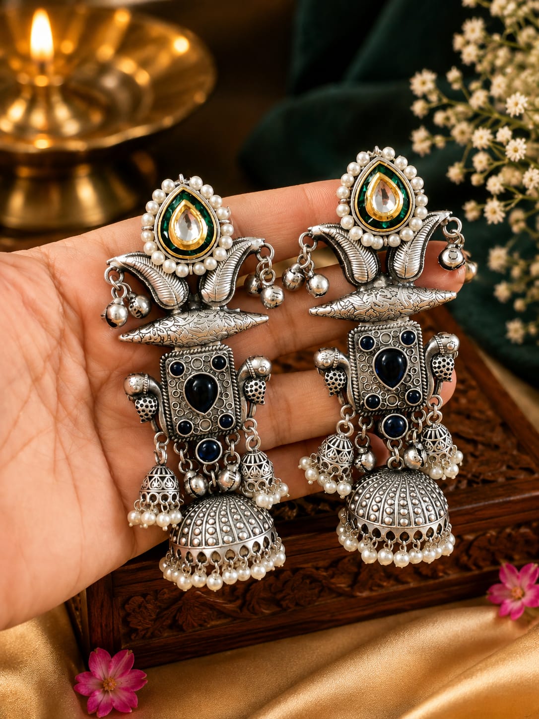 Premium Traditional Oxidised Jhumka Earrings for Women | Ethnic Party Wear