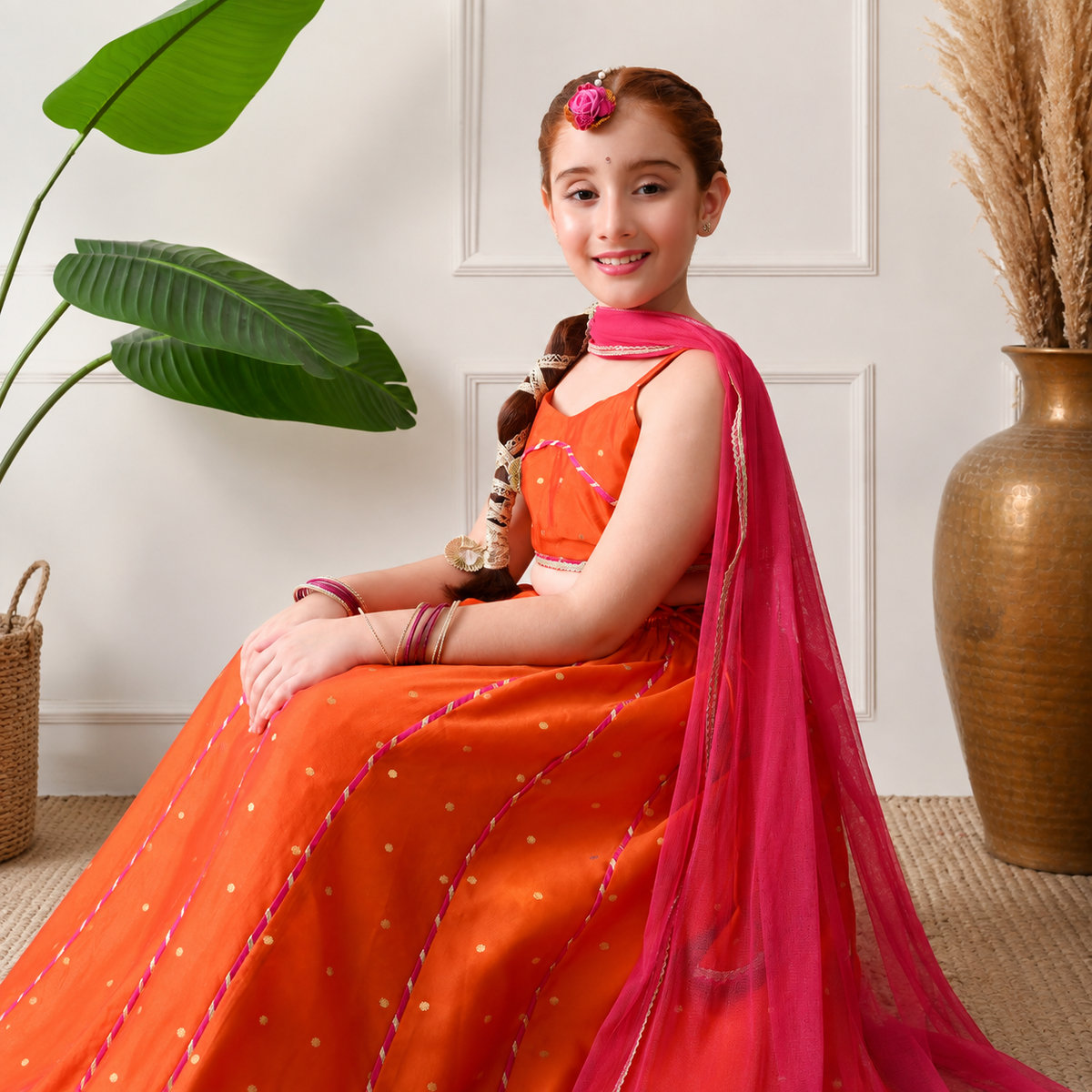Girls Pretty Ethnic Wear Dress – Premium Festive Lehenga Choli Set