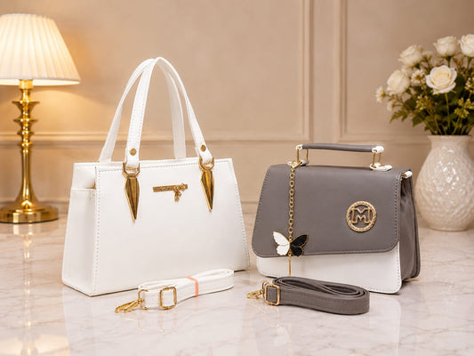 2 Pcs Ladies Handbag & Sling Combo Set | Handy + Crossbody Sling Bag