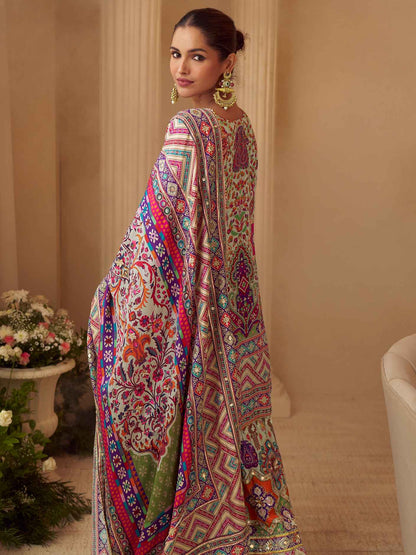 Premium Natural Crepe Silk Designer Palazzo Suit Set with Dupatta (Premium Collection)