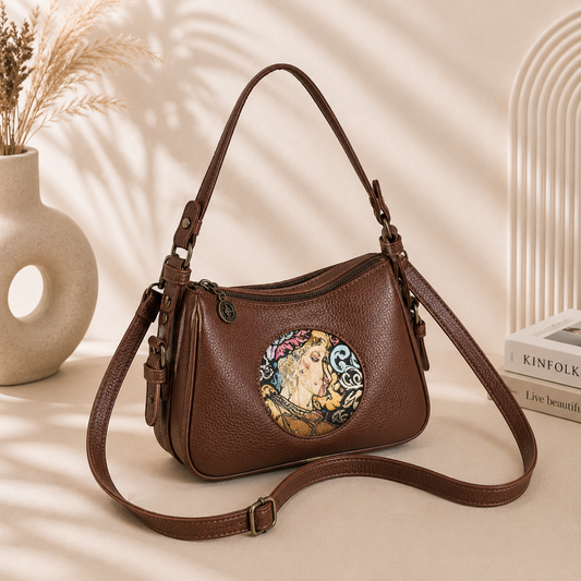 Premium Textured Leather Shoulder & Crossbody Handbag for Women