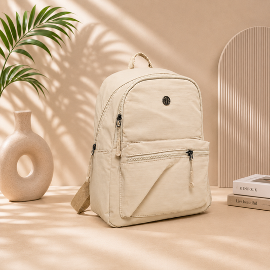 Women's Premium Beige Backpack | Lightweight Casual & Travel Backpack