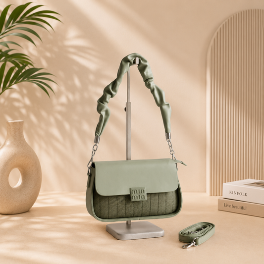 Women's Premium Sage Green Shoulder Bag | Elegant Crossbody Handbag