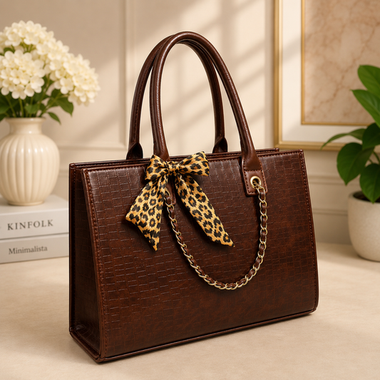 Women's Premium Crocodile Leather Laptop Tote Bag