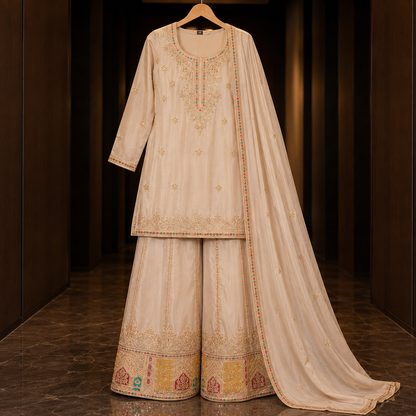 Luxury Festive Embroidered 3 Piece Ethnic Suit