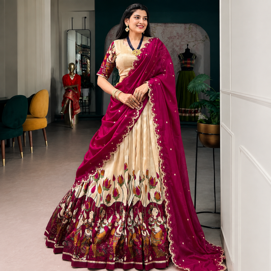 Party Wear Designer Semi-Stitched Lehenga Choli - Blouse Unstitched