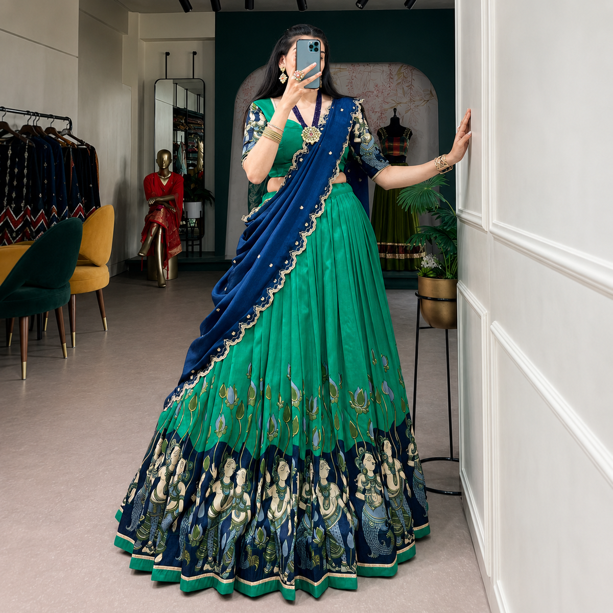 Party Wear Designer Semi-Stitched Lehenga Choli - Blouse Unstitched