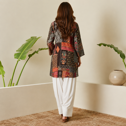Rayon Farsi 2 Piece Kurti Set for Women | Viscose Rayon Digital Print | Straight Kurti with Rayon Farsi Bottom