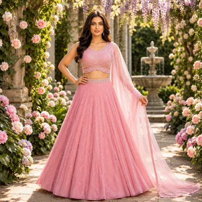 Premium Simar Silk Party Wear Lehenga Set with Beads Work | 3 Colors Available