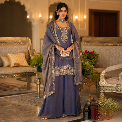 Premium Designer 3 Piece Embroidered Festive Wear Suit Set
