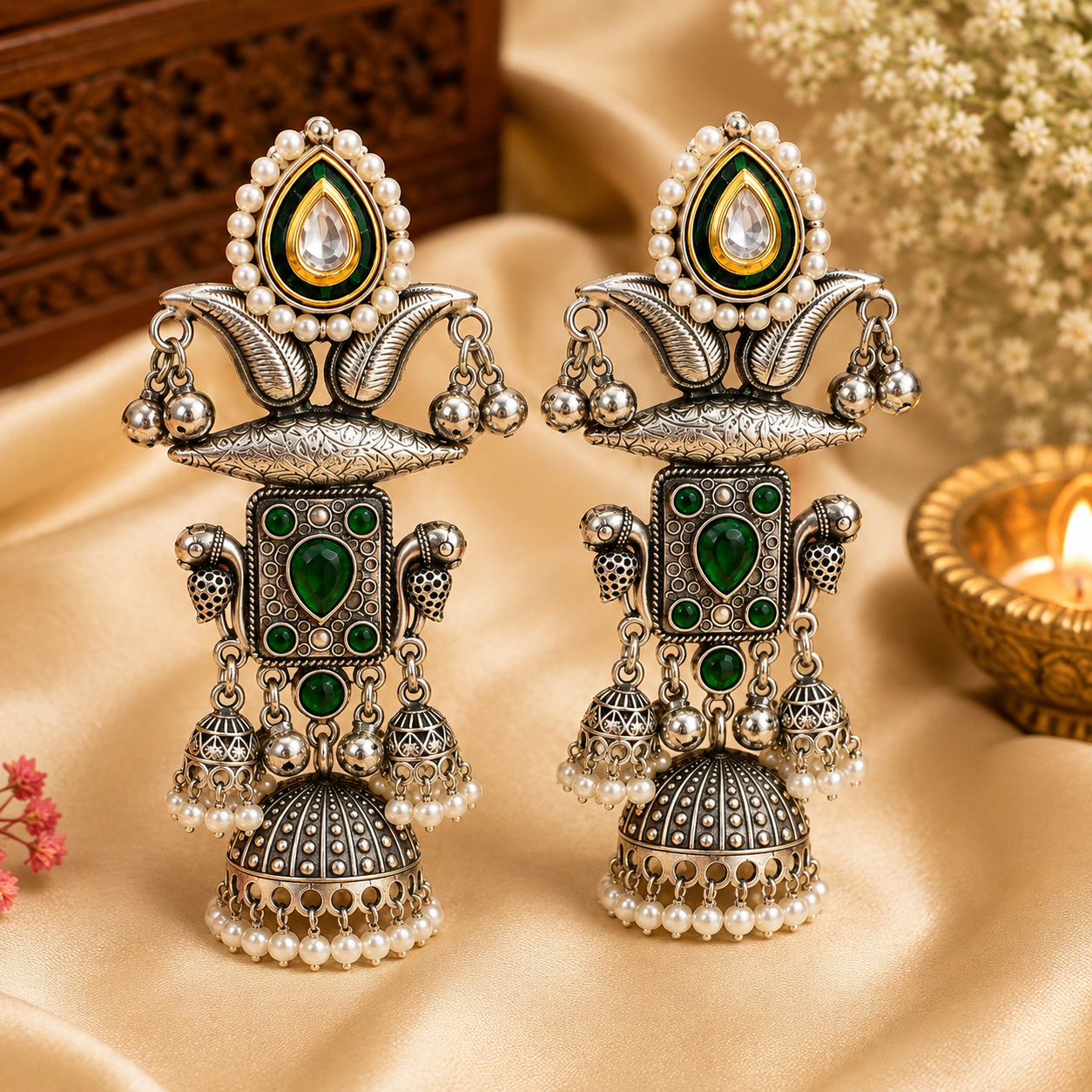 Premium Traditional Oxidised Jhumka Earrings for Women | Ethnic Party Wear