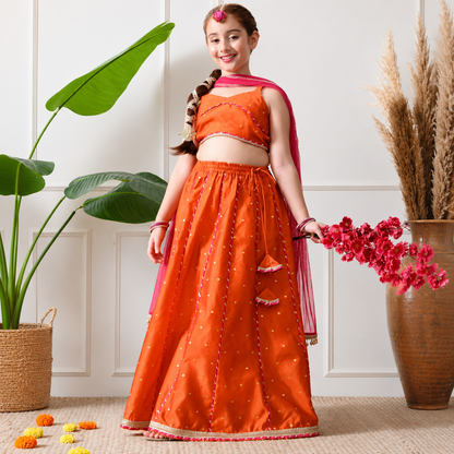 Girls Pretty Ethnic Wear Dress – Premium Festive Lehenga Choli Set