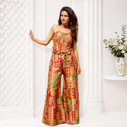 Designer Viscose Jacquard Silk Printed Co-Ord Set for Women