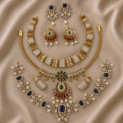 Luxury Royal Kundan Jewellery Set – Statement Necklace, Earrings & Matching Jewellery Collection