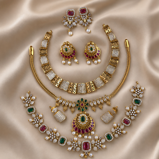 Luxury Royal Kundan Jewellery Set – Statement Necklace, Earrings & Matching Jewellery Collection