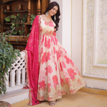 Premium Readymade Gown With Dupatta Set
