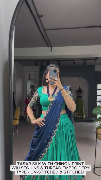 Party Wear Designer Semi-Stitched Lehenga Choli - Blouse Unstitched