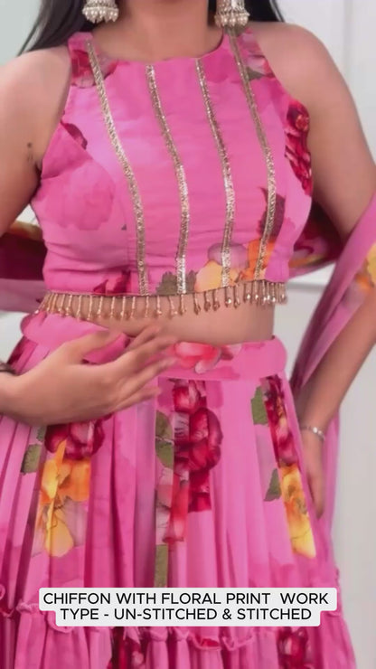 Party Wear Designer Lehenga Choli – Chiffon