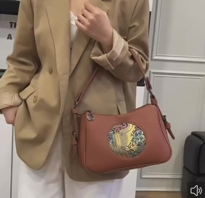 Premium Textured Leather Shoulder & Crossbody Handbag for Women