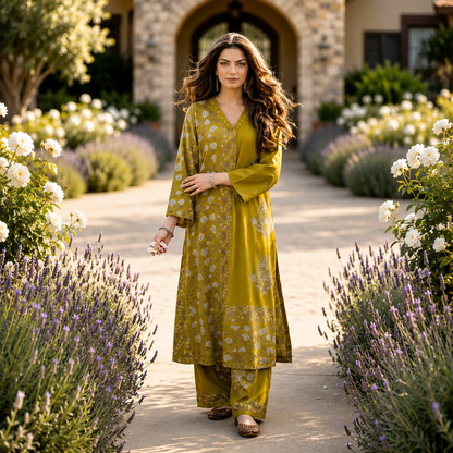 Stylish Heavy Cotton Printed Kurti with Matching Pant
