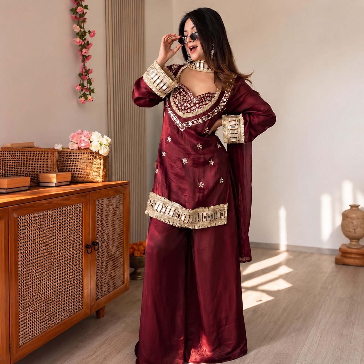 Luxury Mirror Work 4-Piece Dress Collection