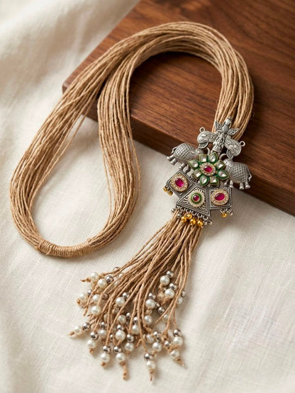 Handcrafted Boho Thread Pendant Necklace for Women