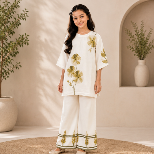 Stylish Premium Soft Rayon Printed Top with Matching Palazzo Set for Girls
